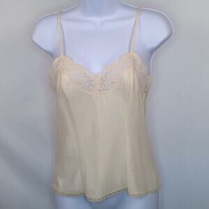 VTG Lady Lynne Camisole Womens Small Yellow Lace Romantic Feminine 80s Lingerie